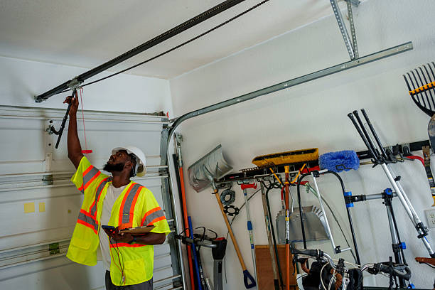 Professional Garage Door Panel Replacement technician working in Selden, NY
